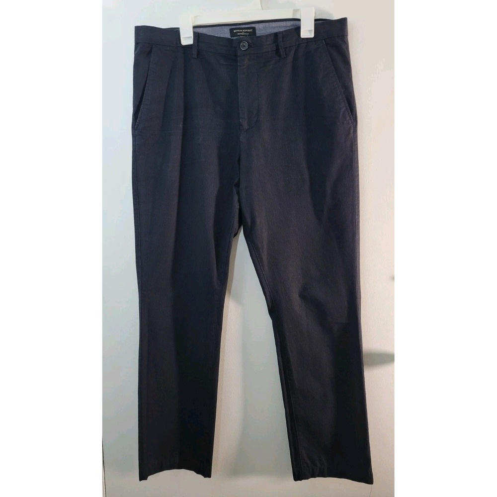 Banana Republic Pants Mens 36 X 34 Kentfield Straight‎ Leg Blue Pinstriped Flat